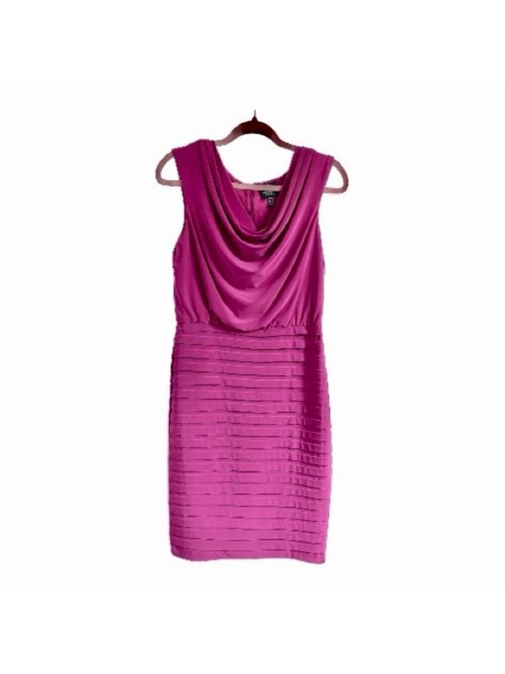 Adrianna Papell Fuchsia Draped Mini Dress - Picture 2 of 5